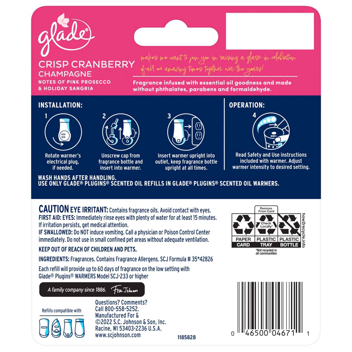 Glade PlugIns Scented Oil Air Freshener Refills - Crisp Cranberry Champagne; image 3 of 3