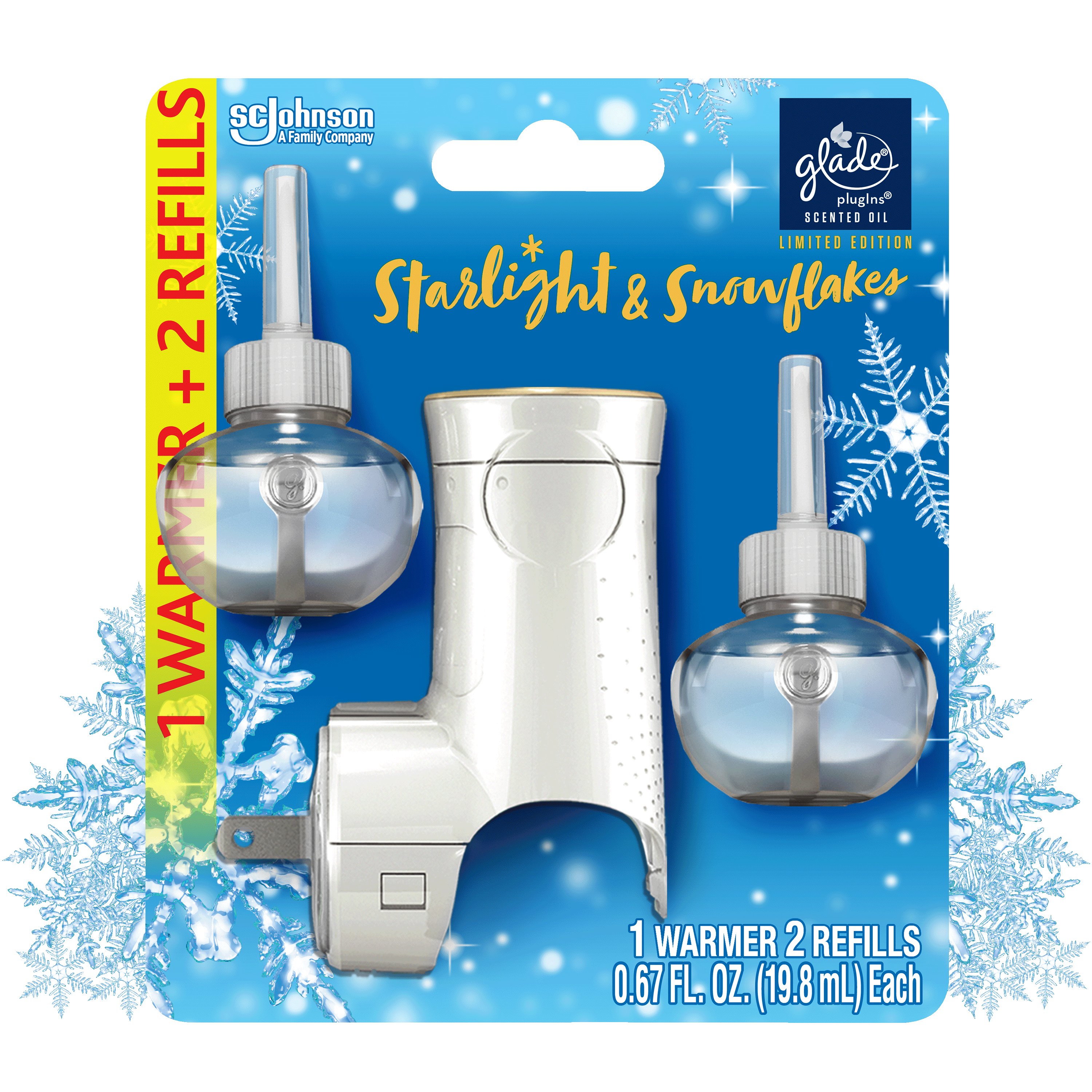 Glade PlugIns Starlight & Snowflakes Warmer & Scented Oil Refill