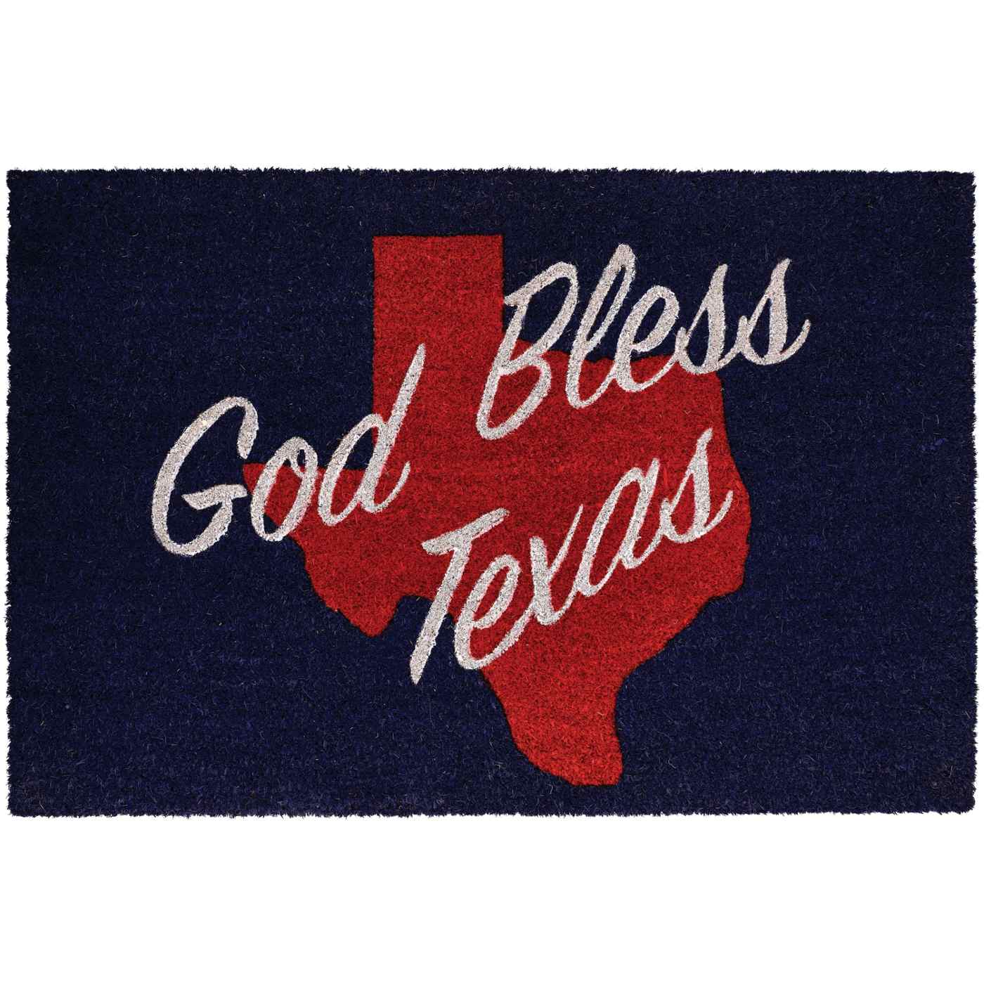 Texas Proud God Bless Texas Coir Doormat; image 1 of 2