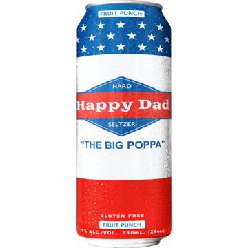 Happy Dad Hard Seltzer The Big Poppa Fruit Punch, 24 oz