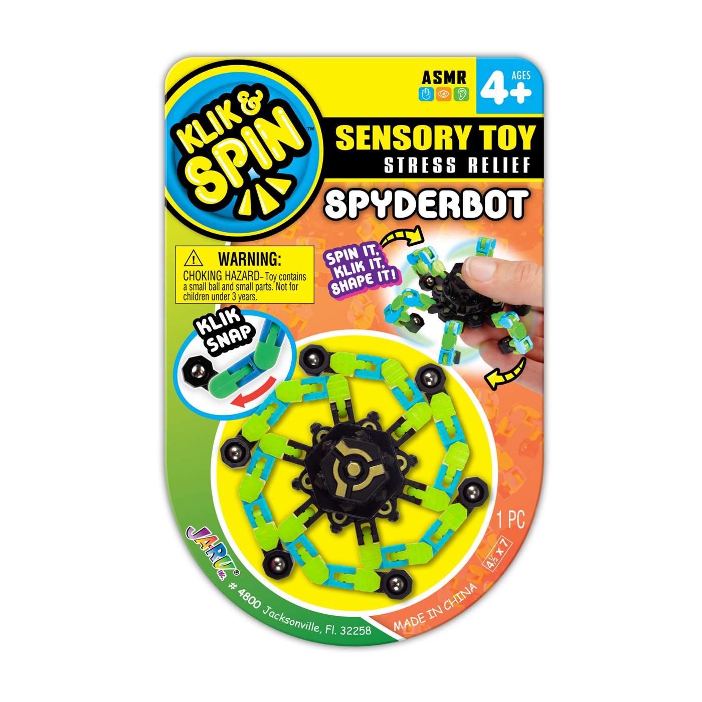 Klik & Spin Spyderbot Sensory Toy; image 1 of 4