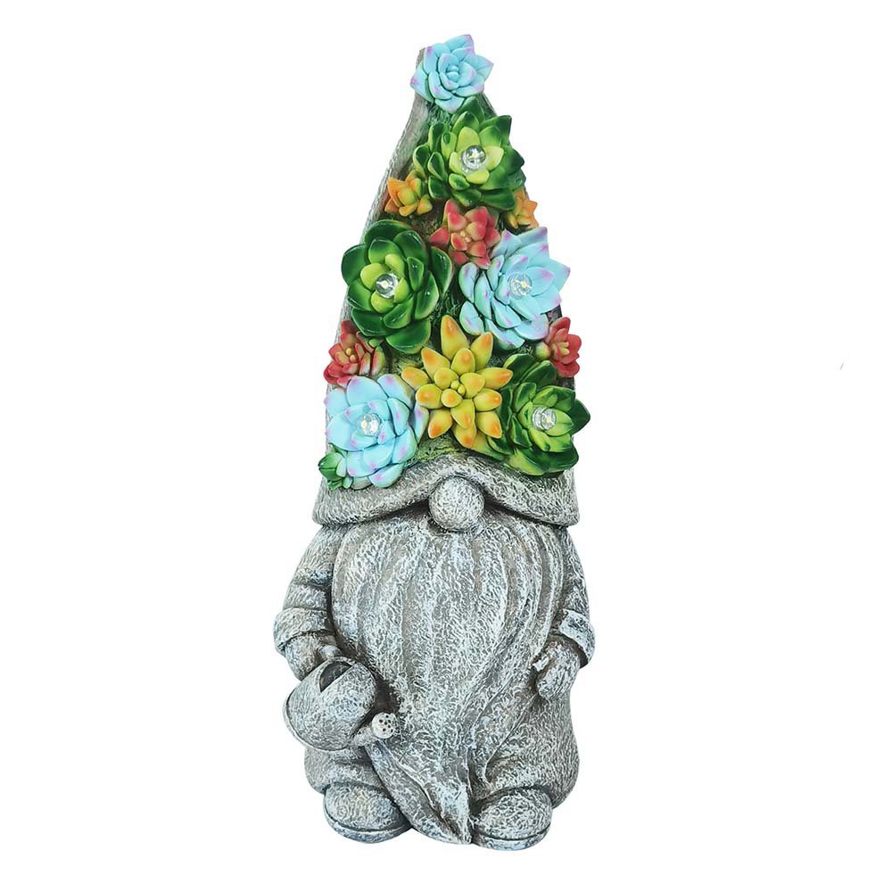 Evergreen Solar Succulent Gnome Garden Statue Shop Outdoor Decor at HEB