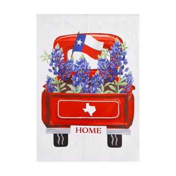 Evergreen Red Truck Suede Garden Flag, 12.5" x 18"