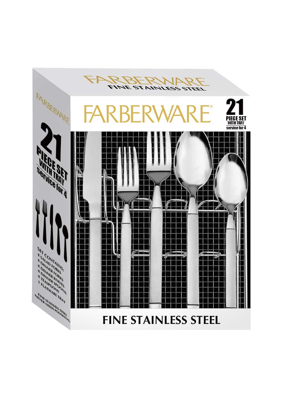 Fingerhut - Farberware 18-Pc. Stainless Steel Cutlery Set with Tri