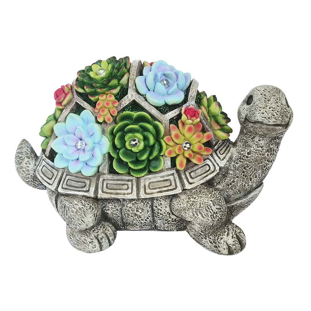 Evergreen Solar Succulent Turtle Garden Statue Shop Outdoor Decor at