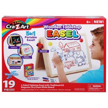 Cra-Z-Art Wooden Tabletop Easel Art Kit, 19 pc