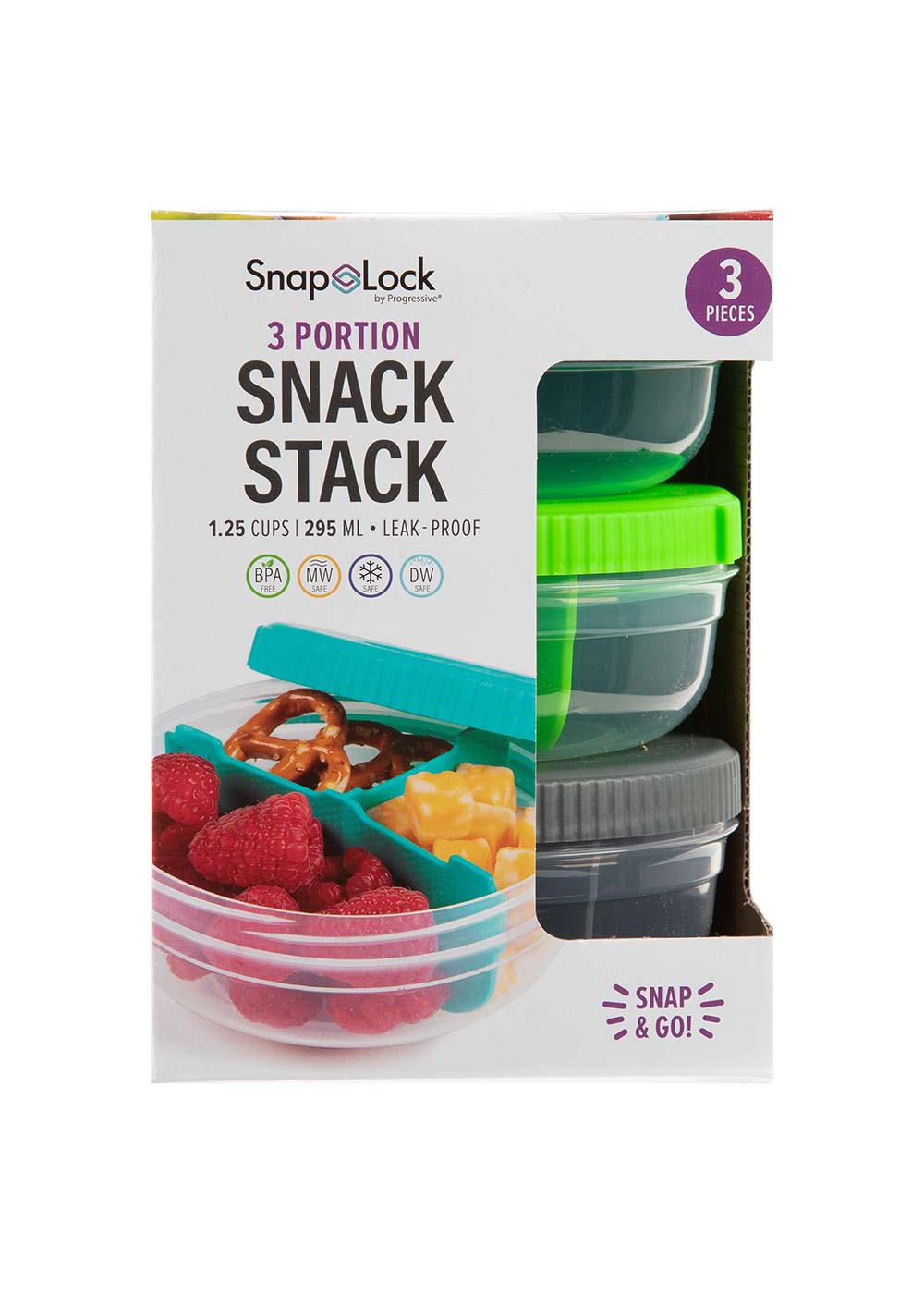 SnapLock 3-Portion Snack Stack Containers - Shop Food Storage at H-E-B
