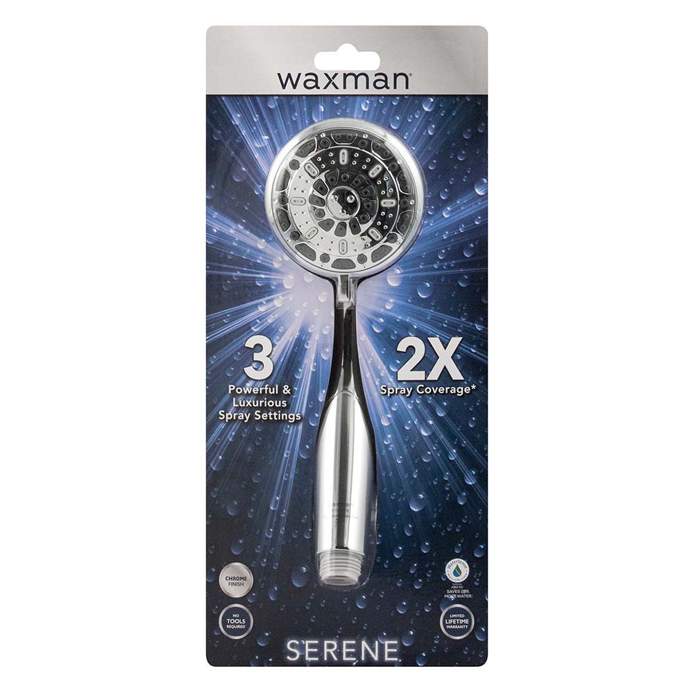 Waxman Body Moods Handheld Shower Head - 1 Spray Settings, White 8076200