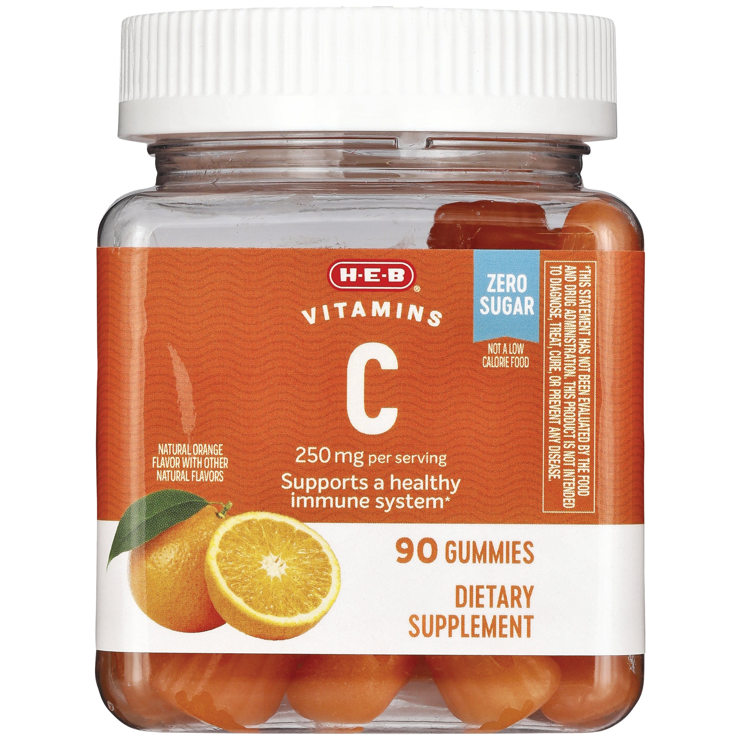 H-E-B Vitamins C 250 mg Zero Sugar Gummies - Orange - Shop Vitamins A-Z ...