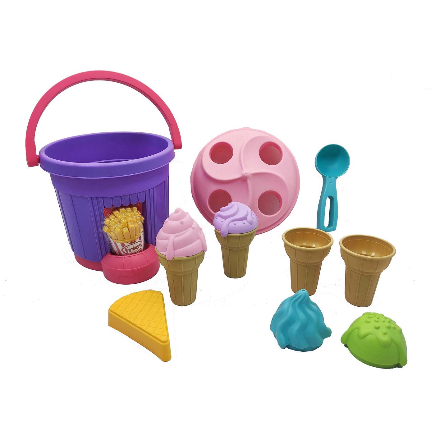 Play Fun Ice Cream & Playfood Deluxe Bucket Playset Shop Yard