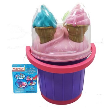 Play Fun Ice Cream & Playfood Deluxe Bucket Playset, 13 pc