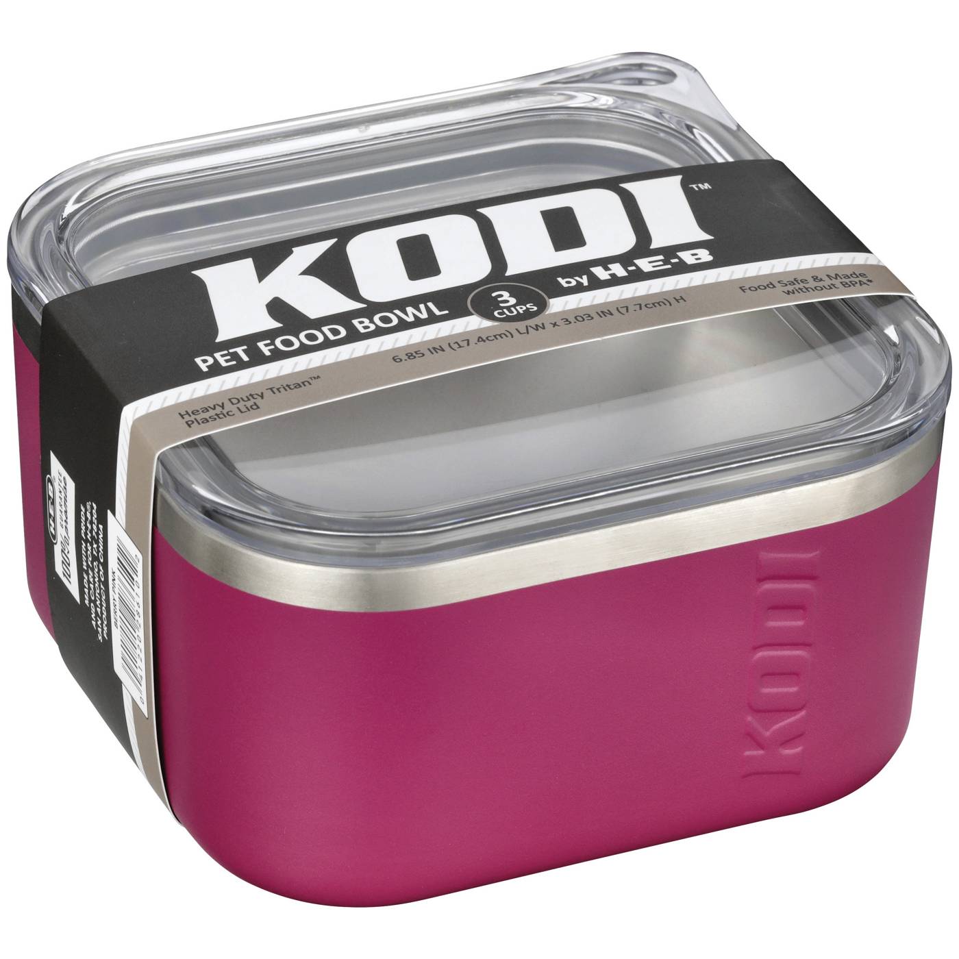 KODI by H-E-B Small Pet Food Bowl, 24 fl oz – Berry Pink; image 1 of 2