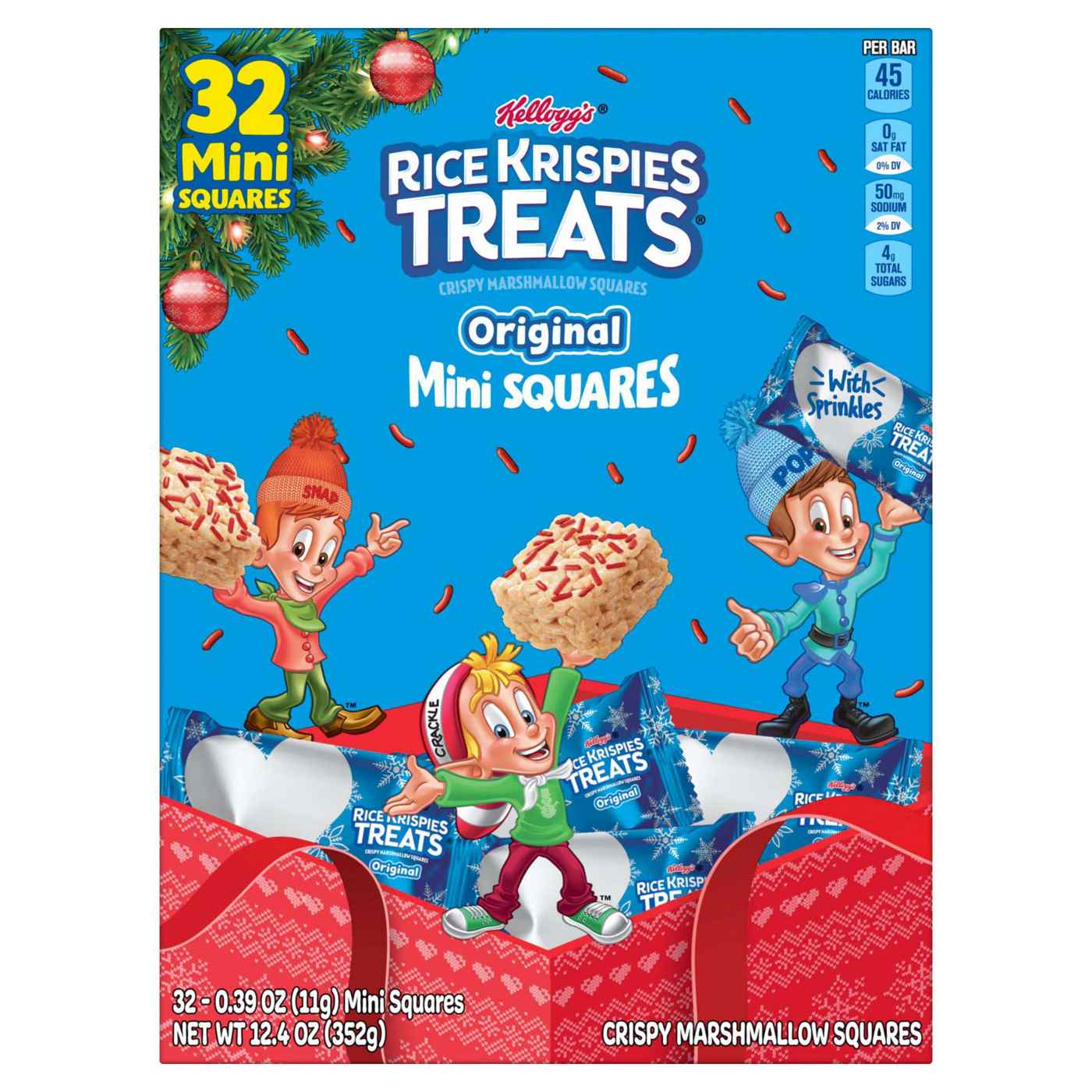 Kelloggs Original with Holiday Sprinkles Mini Marshmallow Cereal Bars, 12.4 oz; image 1 of 5