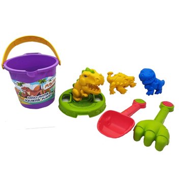 Play Fun Dino Water Squirter Bucket Playset, 8 pc