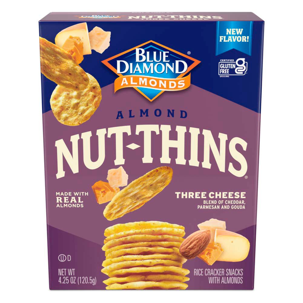 Blue Diamond Almond Nut-Thins Three Cheese Rice Cracker Snacks - Shop ...