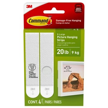 Command X-Large Picture Hanging Strips - White, 4 pk