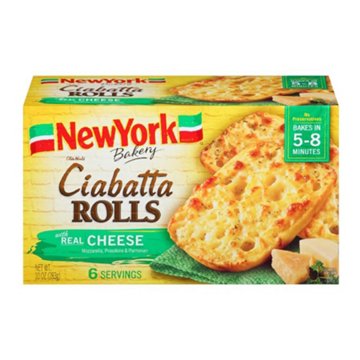 New York Bakery Cheesy Ciabatta Rolls, 6 ct