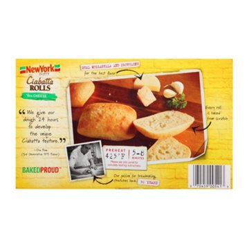 New York Bakery Cheesy Ciabatta Rolls, 6 ct