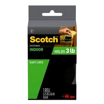 Scotch Indoor Fasteners Roll - Black, 0.75" x 60"