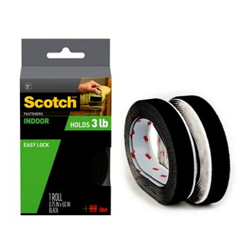 Scotch Indoor Fasteners Roll - Black, 0.75" x 60"