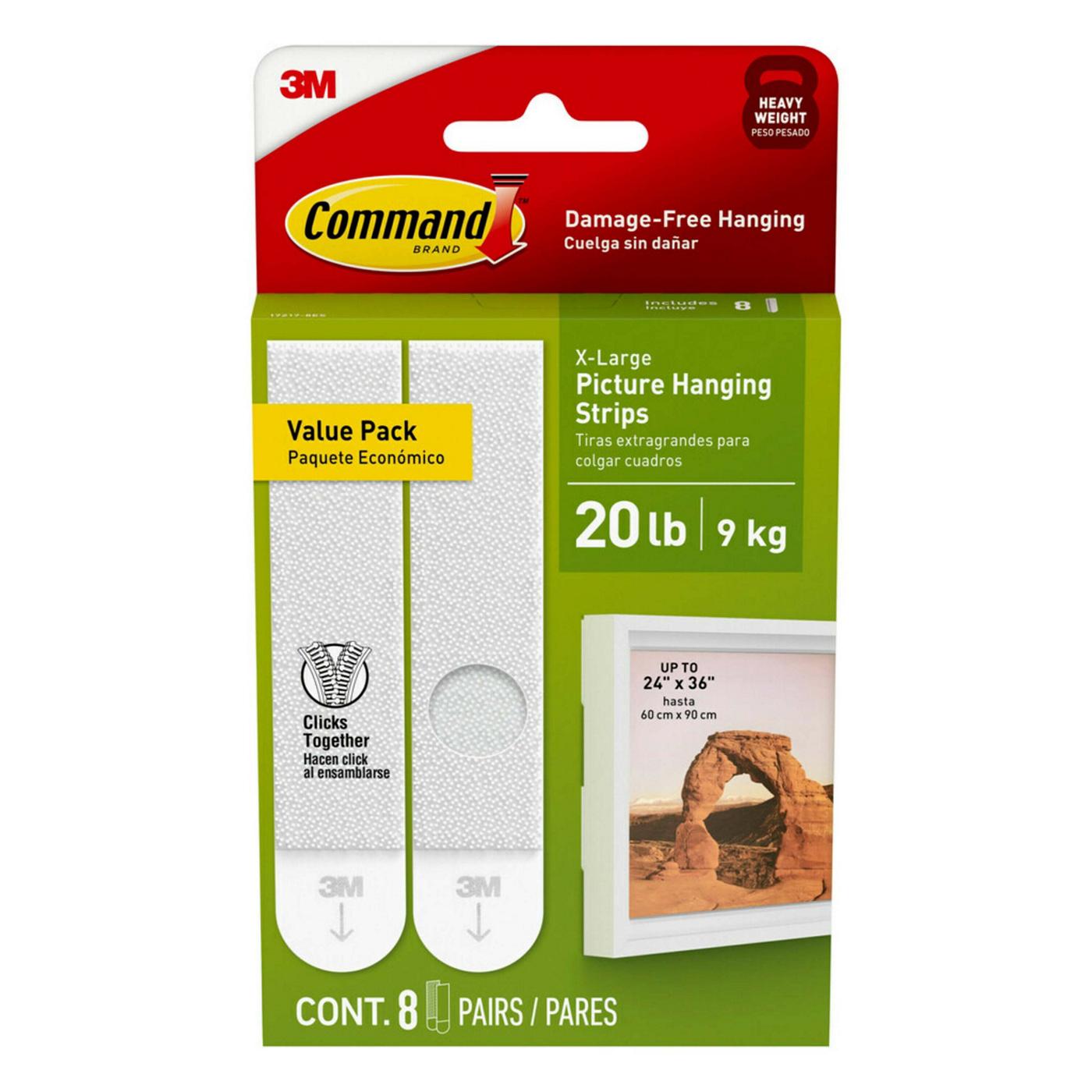 Command X-Large Picture Hanging Strips - White; image 1 of 2