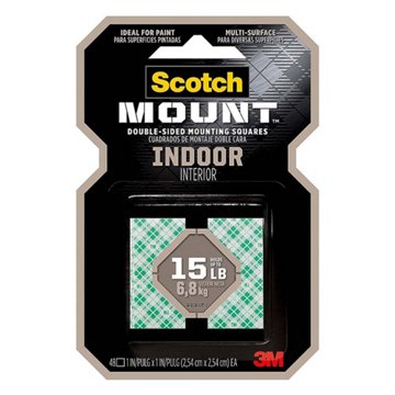Scotch Mount Indoor Double-Sided Mounting Squares, 48 ct