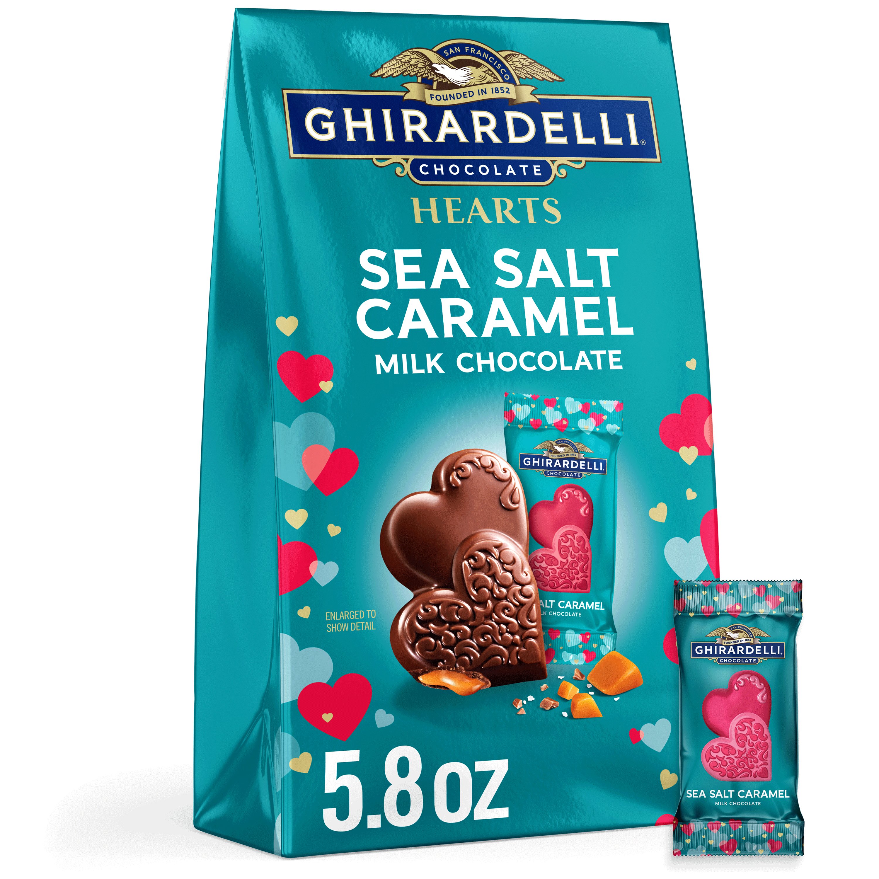 Ghirardelli Sea Salt Caramel Milk Chocolate Hearts Valentine's Candy