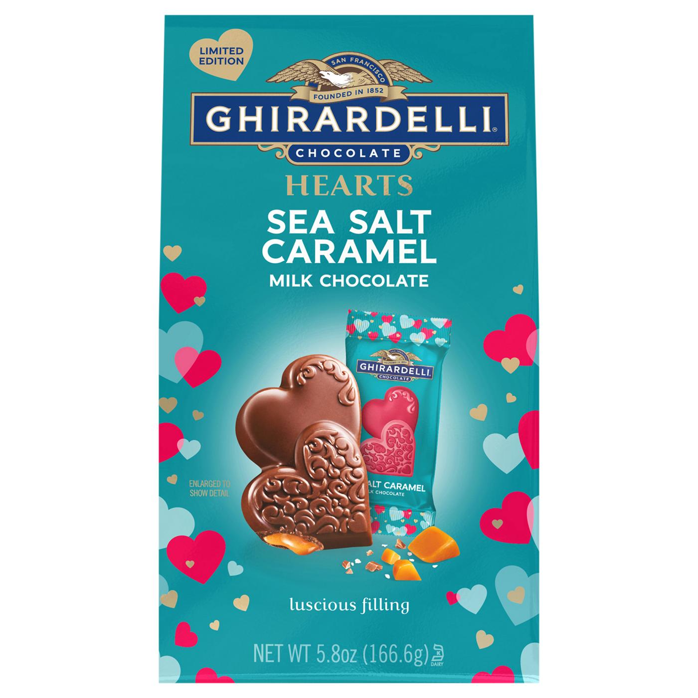 Ghirardelli Sea Salt Caramel Milk Chocolate Hearts Valentine's Candy; image 1 of 3