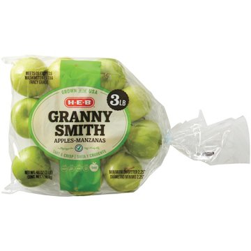 H-E-B Fresh Granny Smith Apples, 3 lb bag