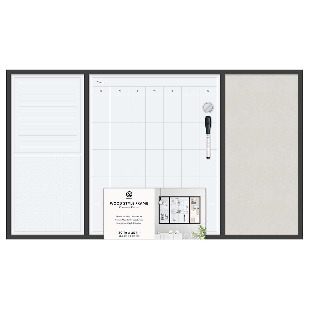 U Brands Wood Frame Dry Erase Command Center Shop Bulletin & dry