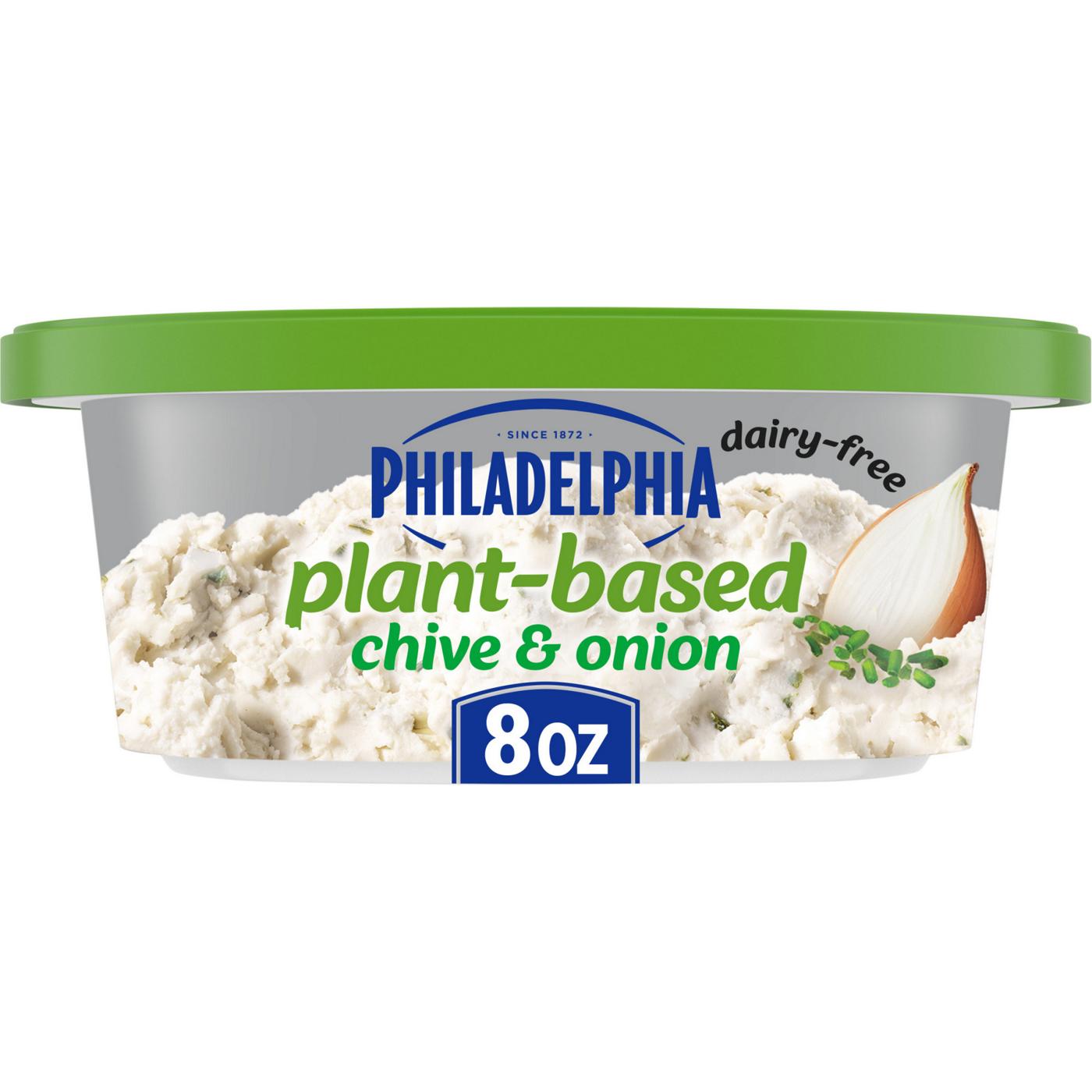 Philadelphia Plant-Based Dairy Free Chive & Onion Cream Cheese Spread, 8 oz Tub; image 1 of 9