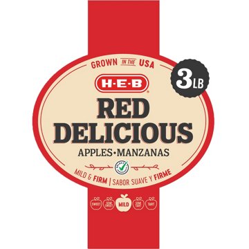 H-E-B Fresh Red Delicious Apples, 3 lb Bag