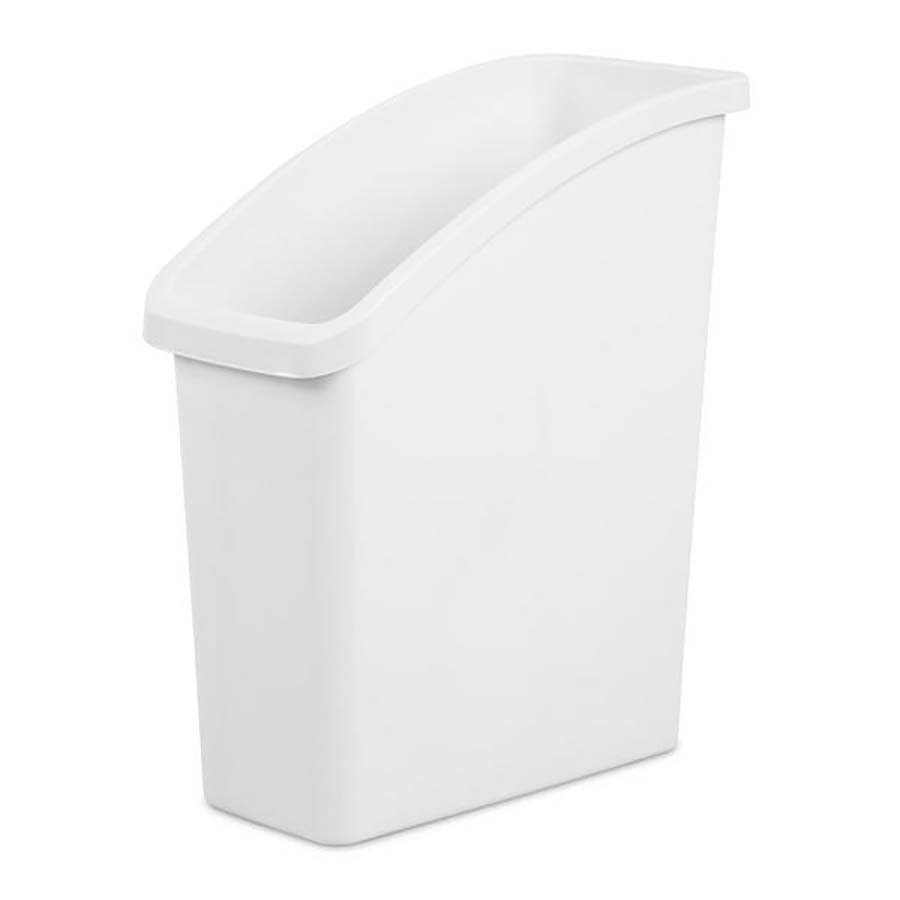 Sterilite Plastic Vanity Wastebasket, White