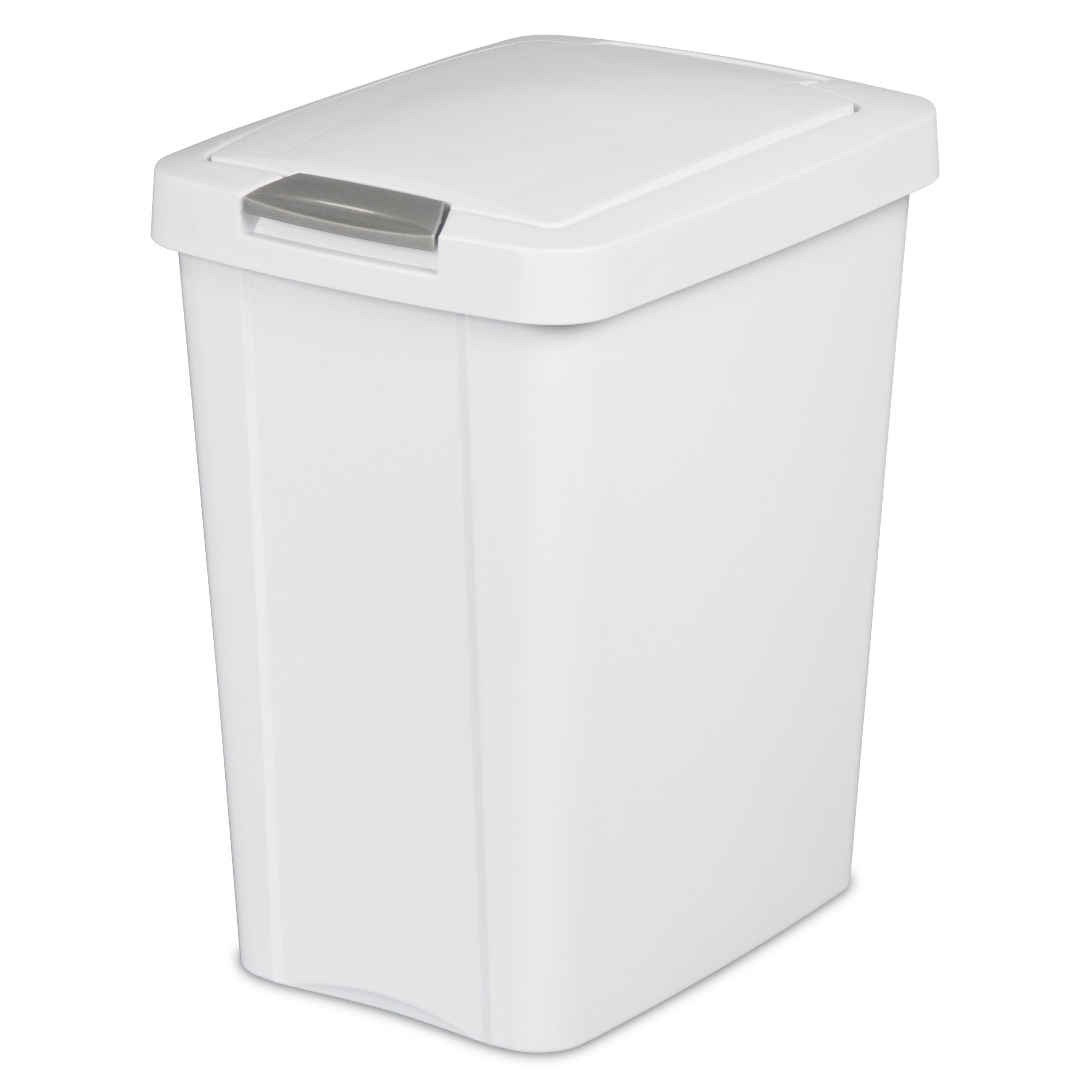 Sterilite Touch Top Wastebasket White Shop Trash Cans at HEB