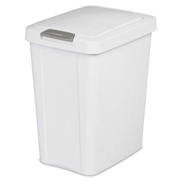 Sterilite Touch Top Wastebasket - White, 7.5 gal