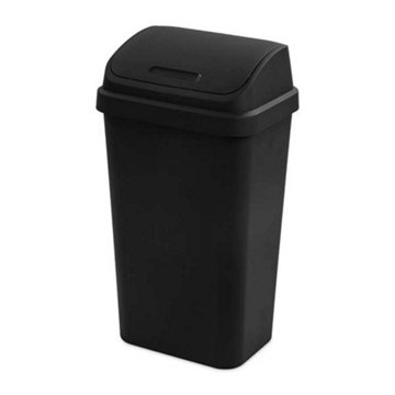 Sterilite SwingTop Wastebasket - Black, 13 gal