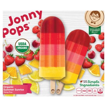 JonnyPops Organic Dairy Free Summer Sunrise Pops, 8 ct