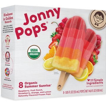 JonnyPops Organic Summer Sunrise Frozen Pops, 8 ct