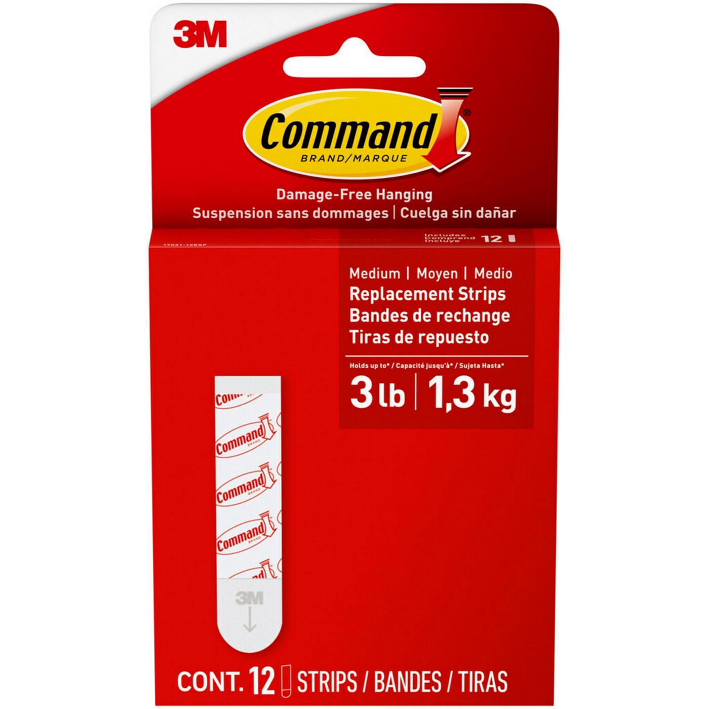 Command Medium Replacement Strips - White; image 1 of 3