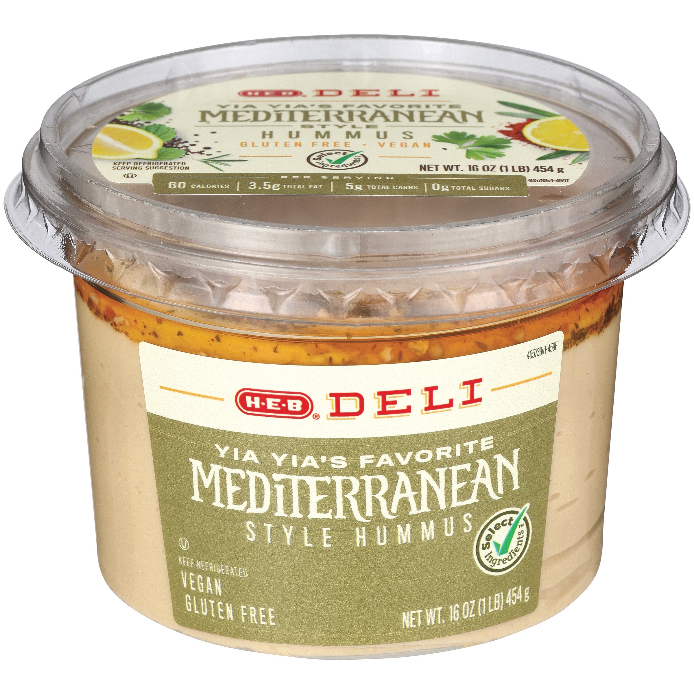 H-E-B Deli Yia Yia’s Favorite Mediterranean-Style Hummus - Shop Dip At ...