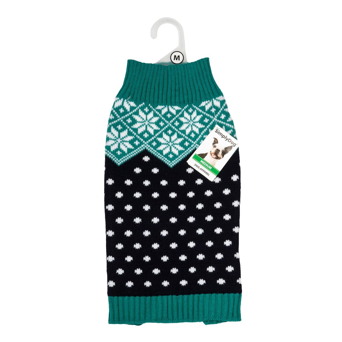 Simply Dog Blue Snowflake Sweater Large Shop Clothes at HEB