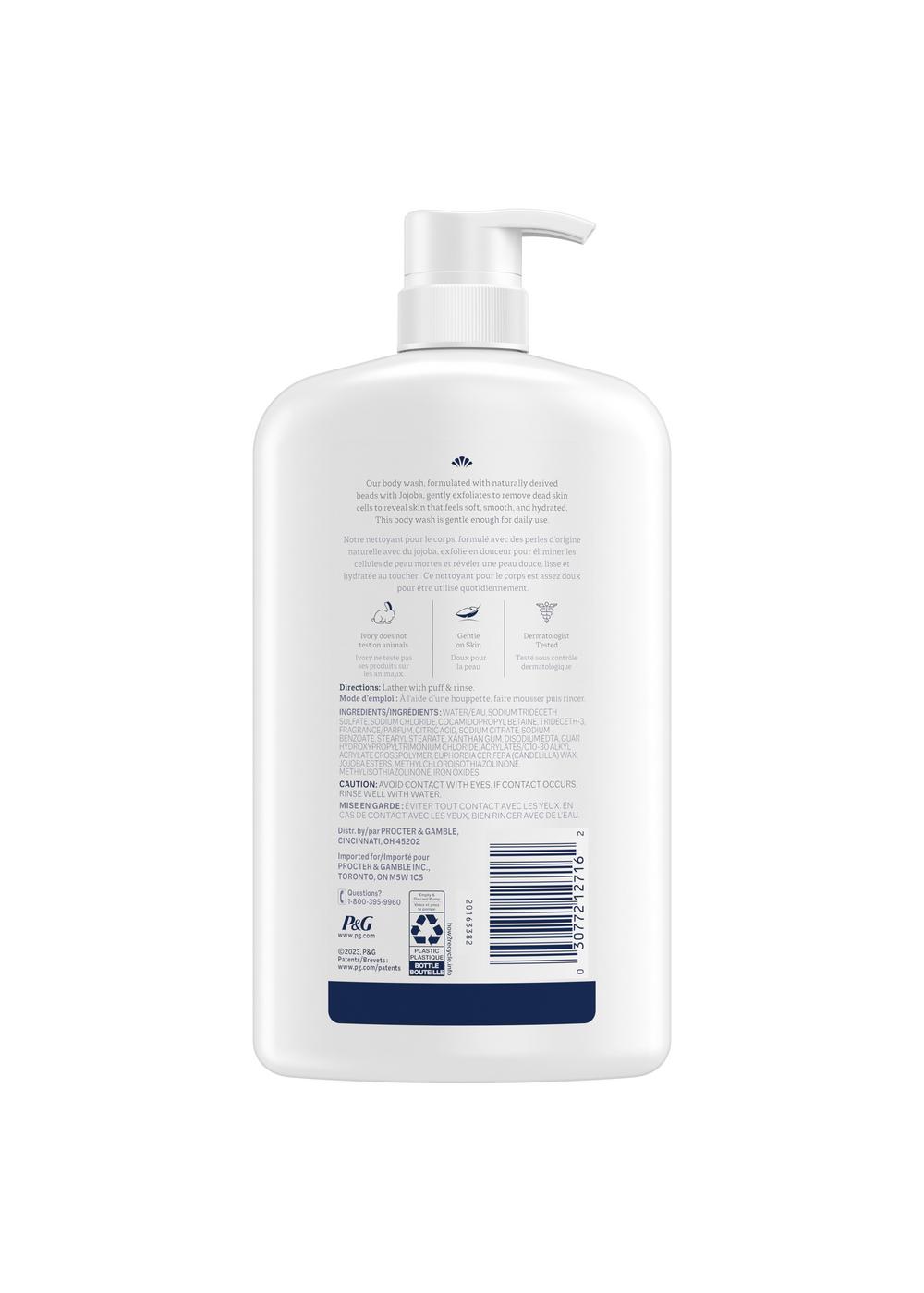 Ivory Gentle Exfoliating Body Wash - Notes of Jojoba; image 2 of 2