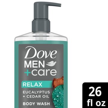 Dove Men+Care Care Relax Pump Body Wash - Eucalyptus + Cedar Oil, 26 oz