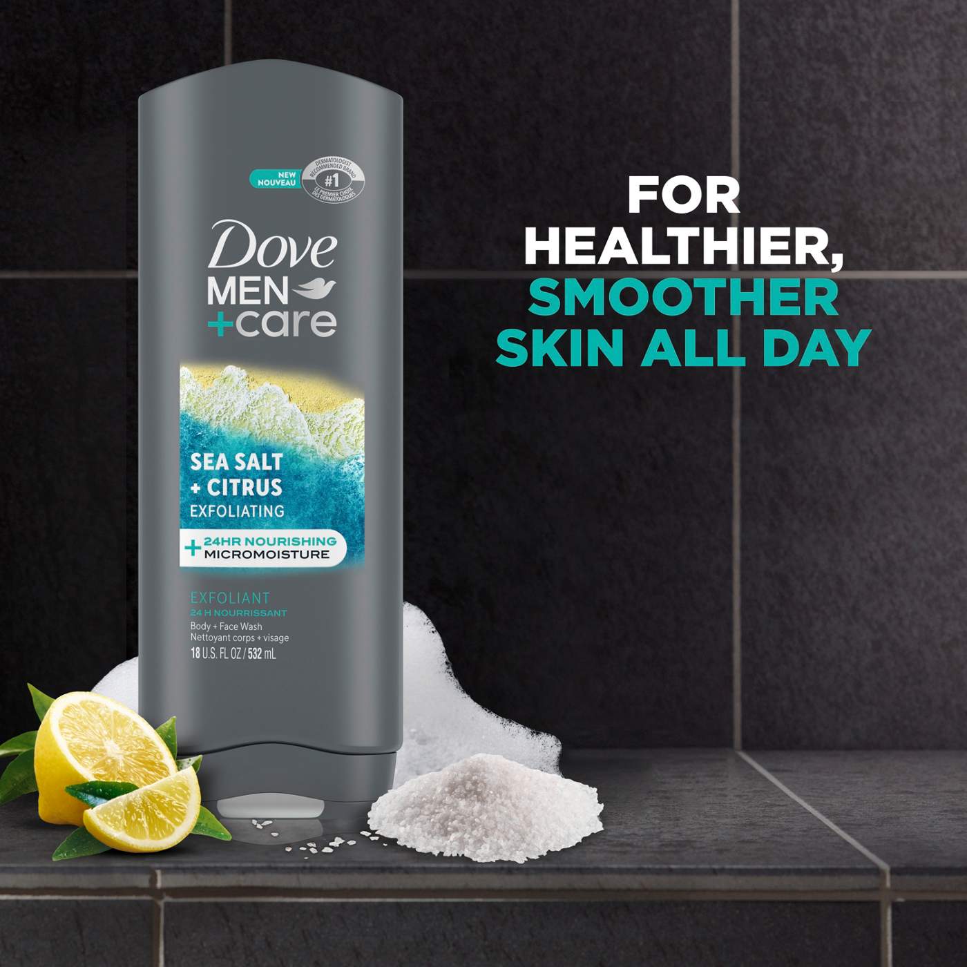 Dove Care Exfoliating  Body Wash - Sea Salt & Citrus; image 4 of 6