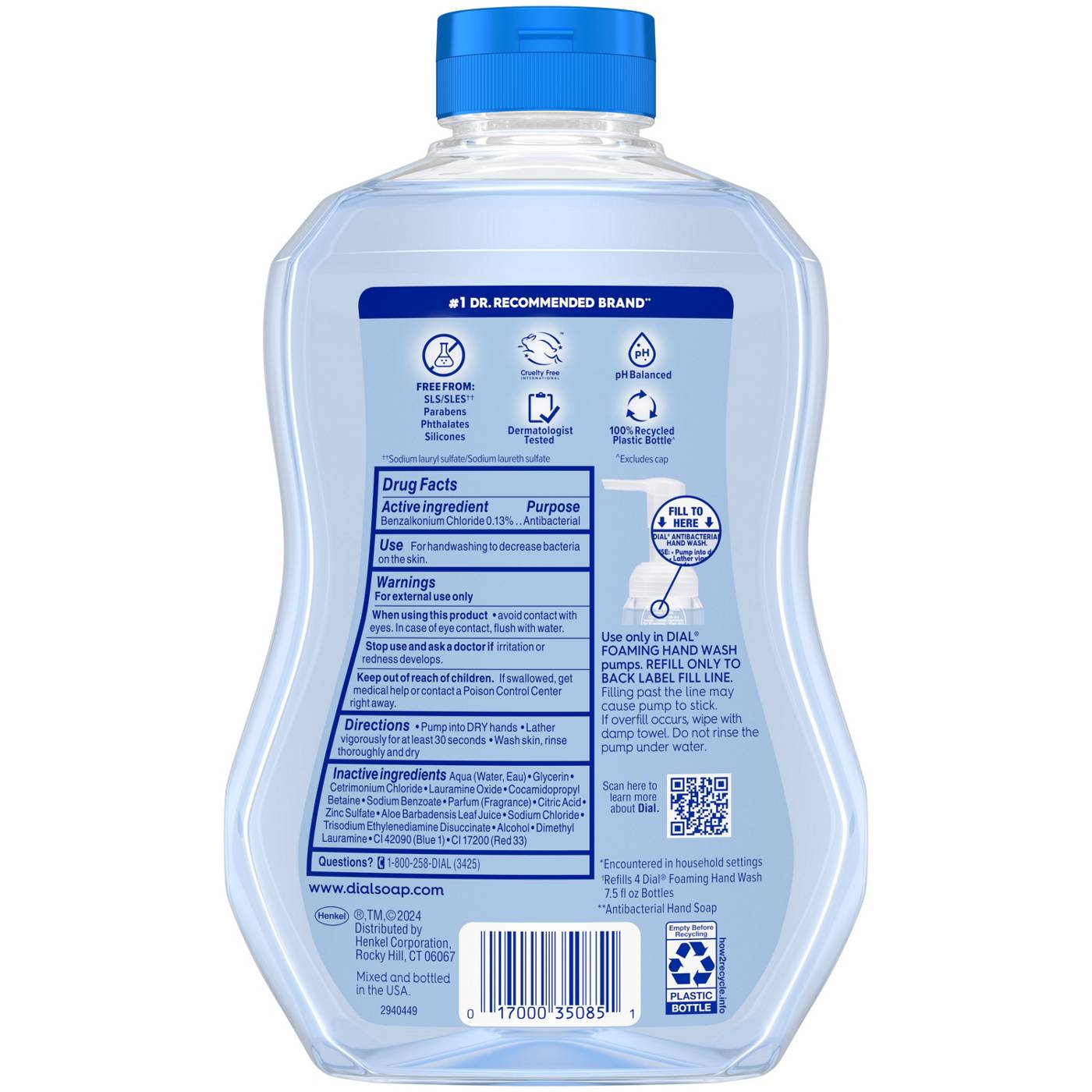 Dial Foam Refill Antibacterial Defense Hand Wash - Spring Water; image 2 of 3