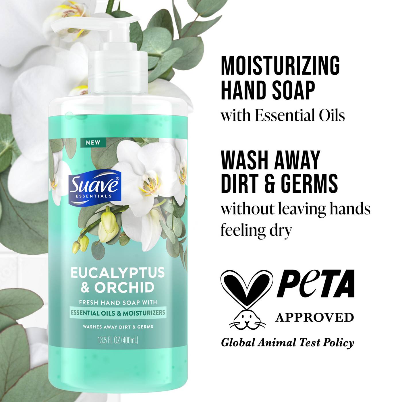 Suave Essentials Fresh Hand Soap - Eucalyptus & Orchid; image 5 of 7