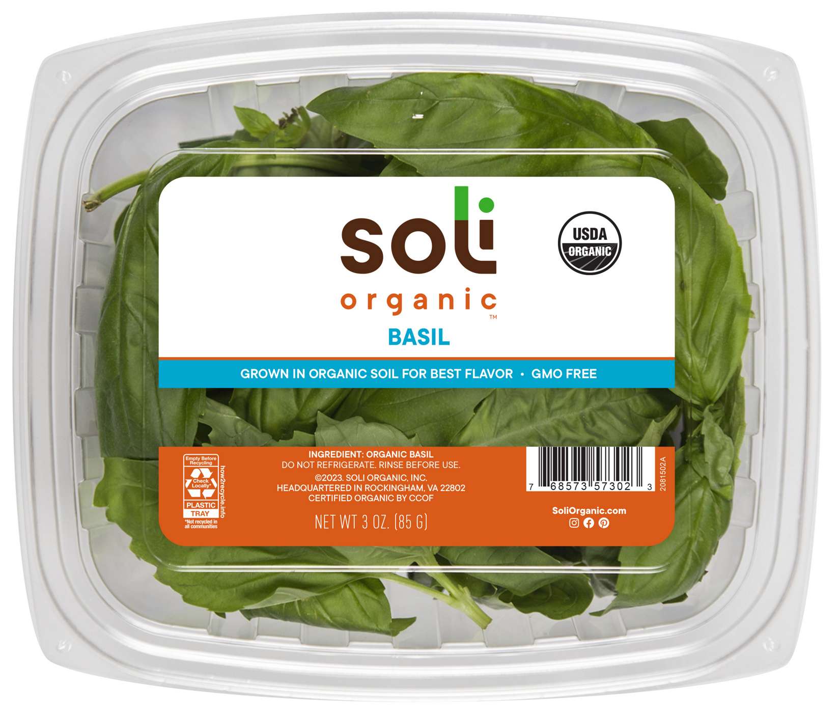 Soli Organic Fresh Basil, Soli Organic Basil Printable Coupon