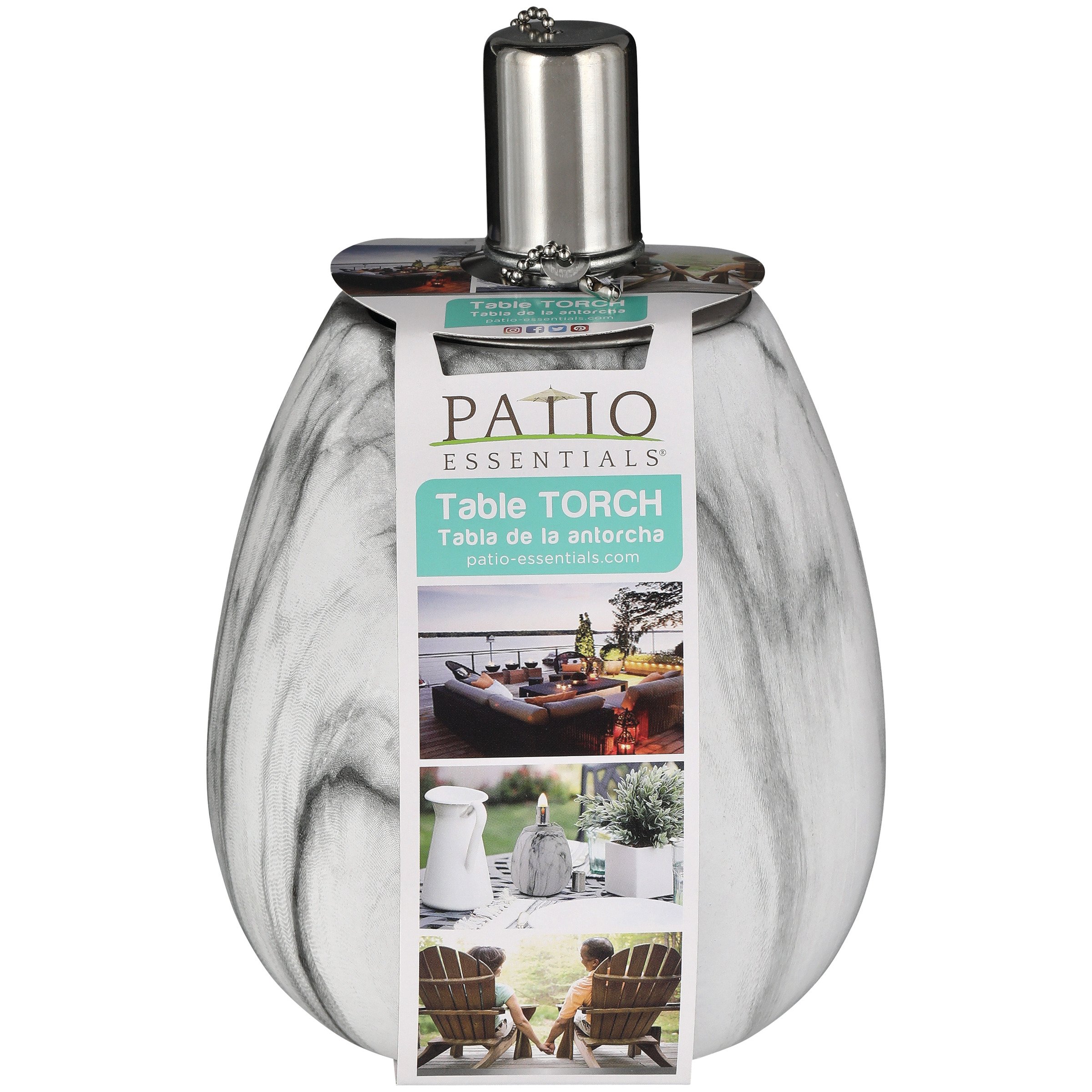 Patio Essentials White Marble Tabletop Torch Shop Insect killers at HEB