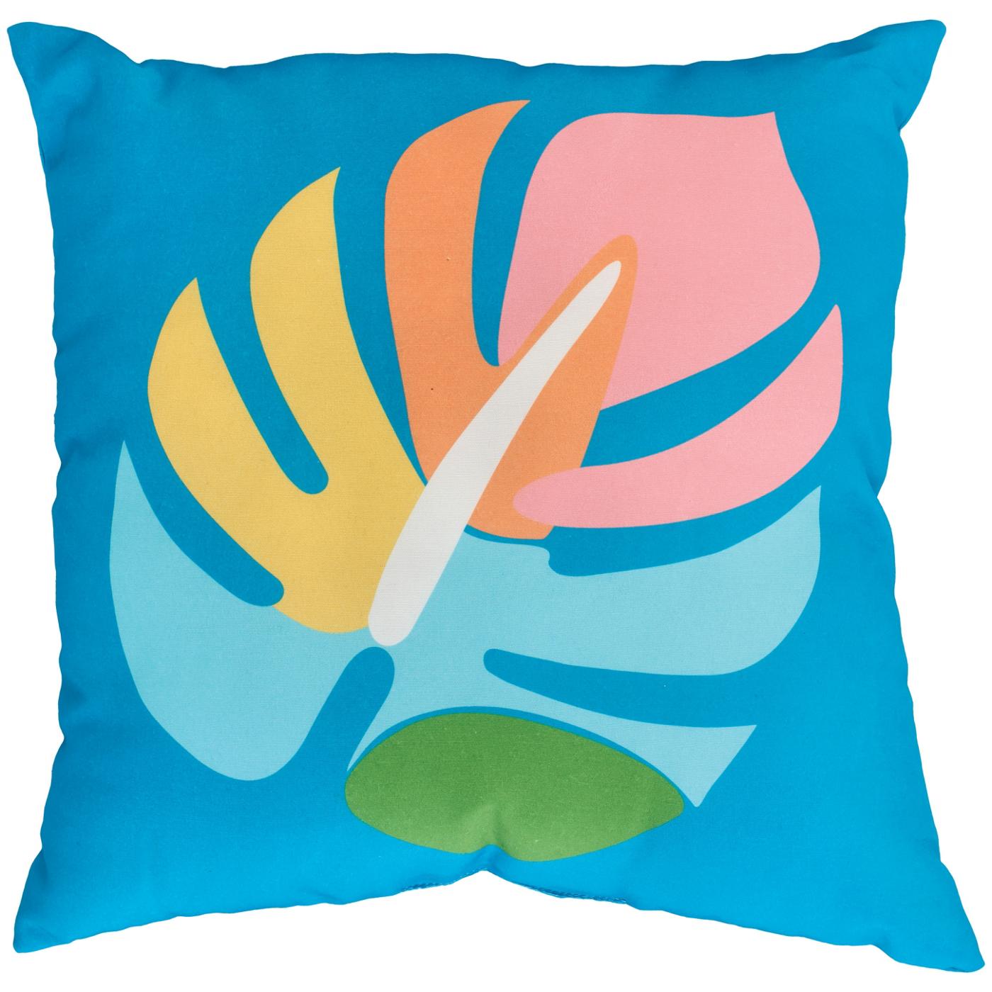 Destination Holiday Monstera Leaf Outdoor Throw Pillow; image 1 of 2
