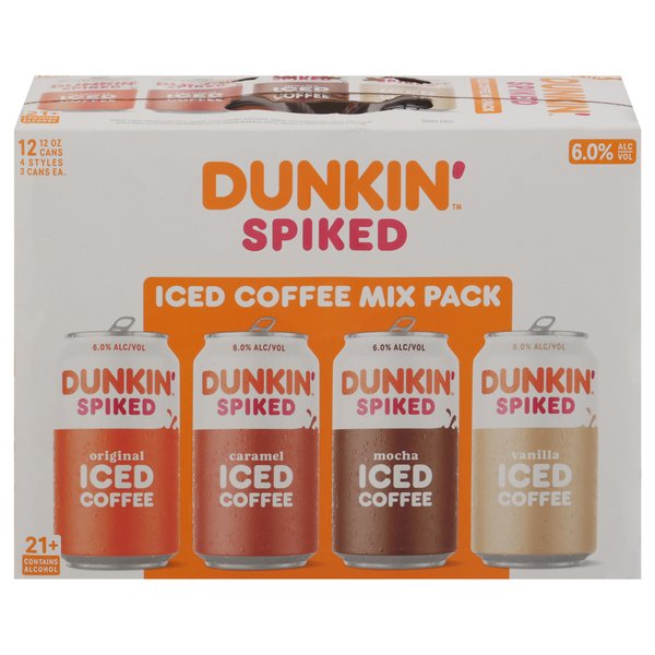 Dunkin' Spiked Iced Coffee Mix Pack 12 pk Cans - Shop Malt beverages ...